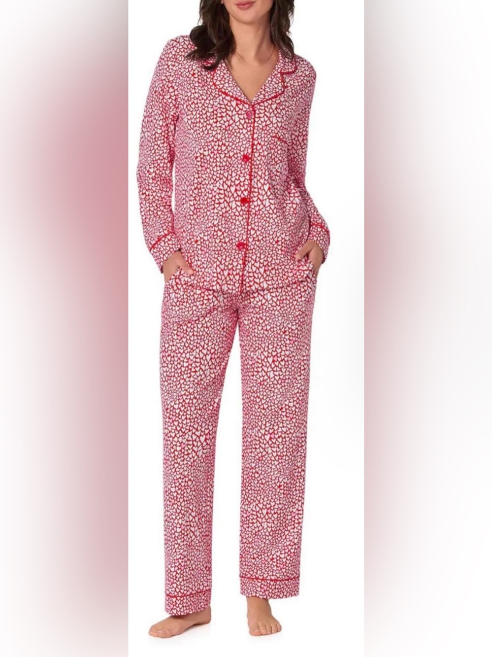 BedHead Red Heart-Print Kids Pajama Set